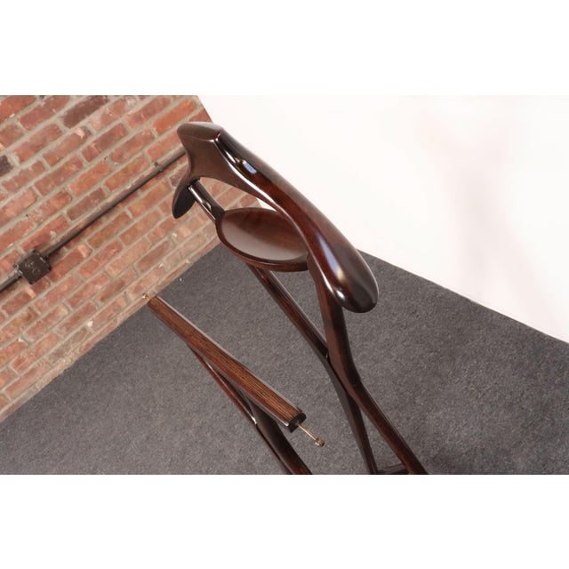 Wood Italian Modern Fratelli Reguitti Sculptural Stained Mahogany X-Form Valet For Sale - Image 7 of 16