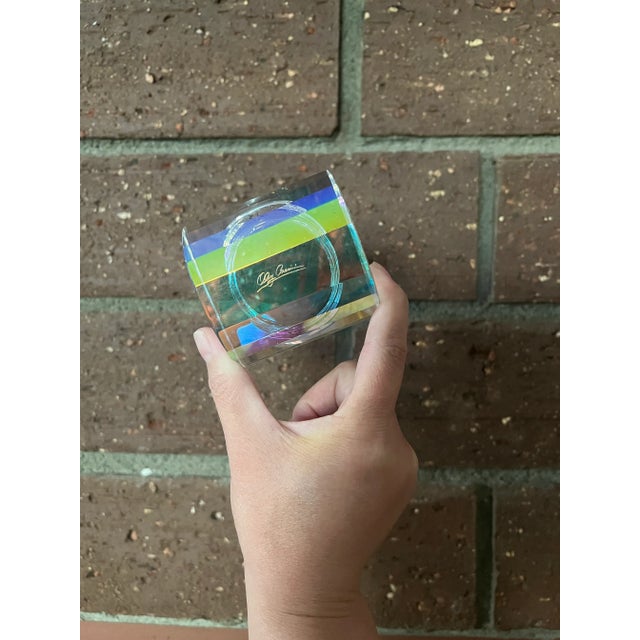 1990s Oleg Cassini Crystal Votive Candle Holders - a Pair For Sale - Image 5 of 9