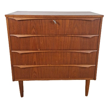 Mid-Century Modern Scandinavian Four-Drawer Chest in Teak, 1960s For Sale