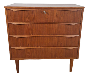 Mid-Century Modern Scandinavian Four-Drawer Chest in Teak, 1960s