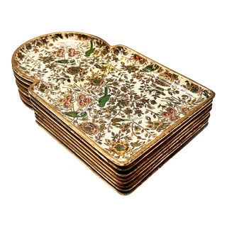 Mid-Century Modern Whimsical Snack Trays, Made in Japan - 8 Pieces For Sale