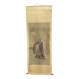 Large Vintage Chinese Scroll Depicting Confucius.