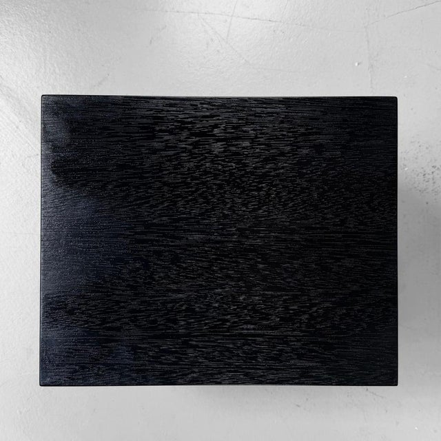 Black Japanese Lacquered Filing Cabinet with Five Drawers, 1980s For Sale - Image 8 of 11