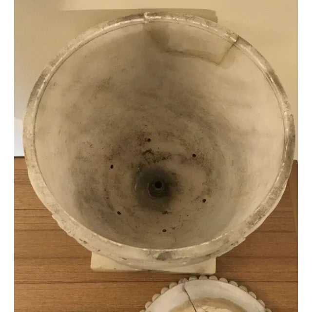 Antique 19th Century Italian Grand Tour Carved Alabaster Marble Vase in the Piranesi Style For Sale - Image 10 of 11