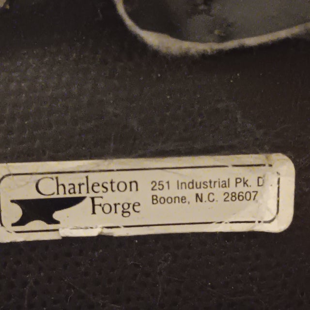 Vintage Charleston Forge Swivel Barstool With Black Upholstered 3 Pc Set. For Sale - Image 18 of 18