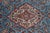 Late 20th Century Traditional Red & Blue Geometric Floral Medallion Wool Area Rug Carpet 4 X 7' For Sale - Image 5 of 10