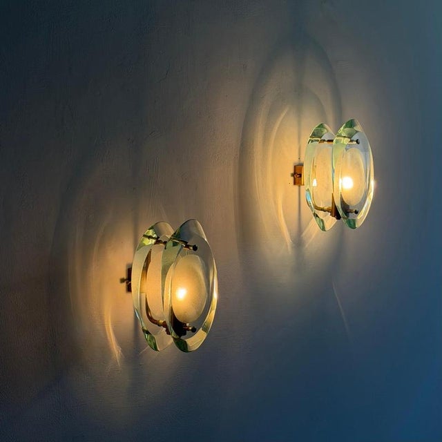 1960s Model 2093 Wall Lights in Brass by Max Ingrand for Fontana Arte, 1960s, Set of 2 For Sale - Image 5 of 18