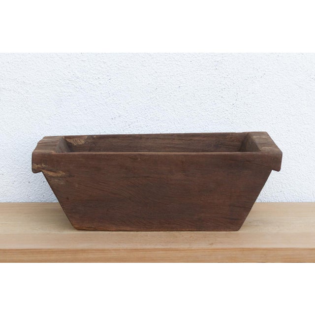 1960s Vintage Heavy Dark Wood Planter For Sale - Image 5 of 7