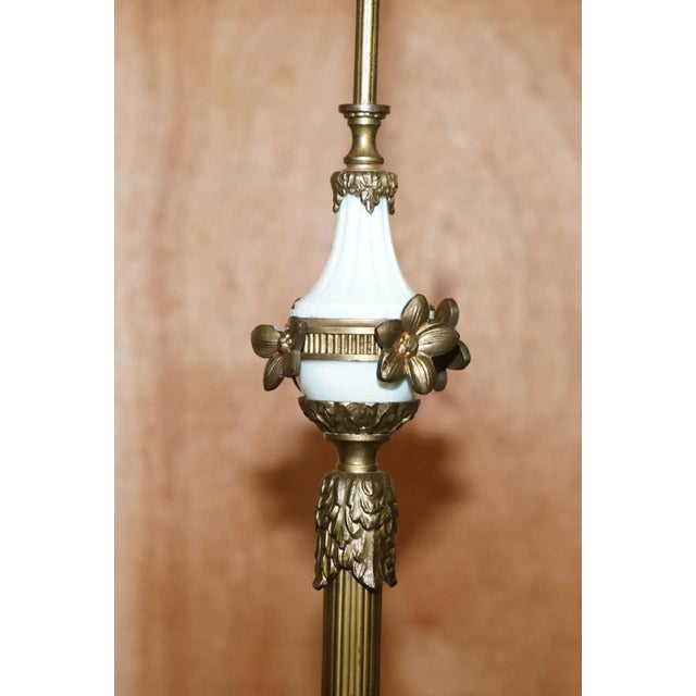Brown Marble & Brass Floor Standing Lamp with Cherub Puttis Angel, 1920s For Sale - Image 8 of 13