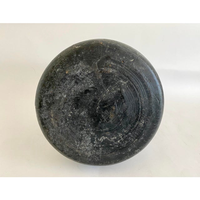 1960s Rustic Black Wood Honey Pot Vase For Sale - Image 5 of 6