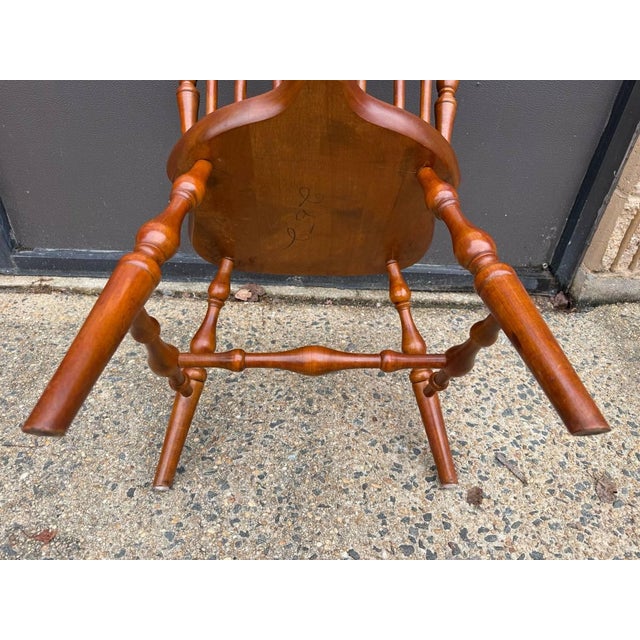 Farmhouse Set of 4 Vintage Windsor Style Spindle Back Dining Chairs For Sale - Image 3 of 15