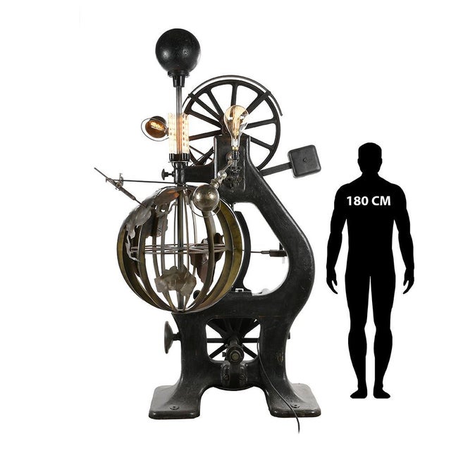 Large Map-World Sculpture, Steel Cast Iron For Sale - Image 3 of 10