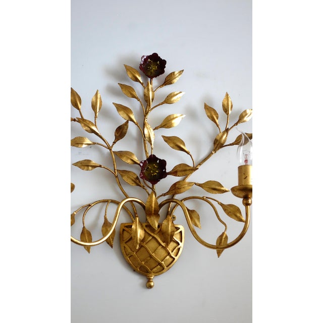 Fire-Gilded Metal Wall Lamp with 2 Bulbs by Hans Möller, 1970s For Sale - Image 9 of 10