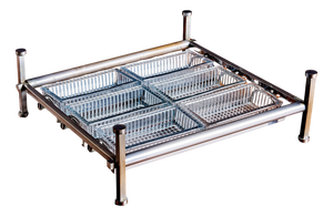Chrome and Glass Counter Top Shelf attributed to Jacques Adnet, France, 1940s