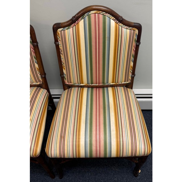 Vintage Hollywood Regency Faux Bamboo Chairs - A Pair For Sale - Image 10 of 11