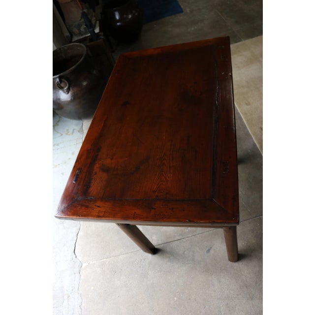 Late 19th Century Elm Wood Table With Drawers For Sale In Los Angeles - Image 6 of 7