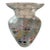 Antique Bohemian Art Glass Vase Hand Painted Enamel Floral Gold Rim 11.5” For Sale