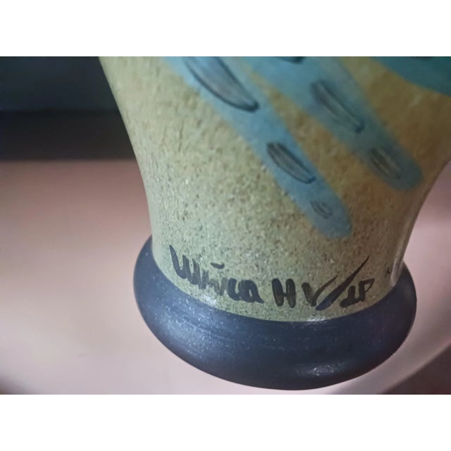 Glass 1990s Kosta Boda Ulrica Hydman-Vallien Nevada Series Hand Painted Vase, Signed For Sale - Image 7 of 11