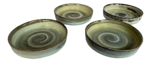 Vintage Handcrafted Ceramic Serving Bowls- Set of 4