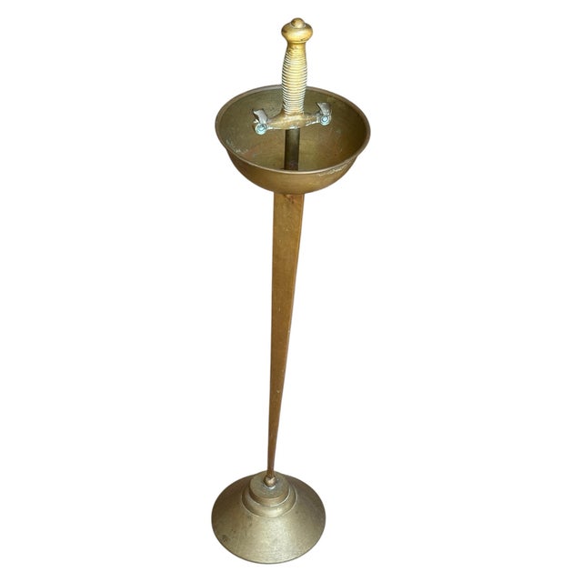 Art Deco Italian Bronze Sword Ashtray Stand For Sale - Image 4 of 10