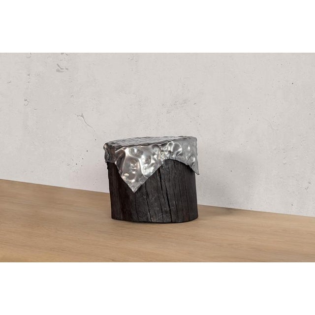 Primitif Functional Sculpture in Solid Elm Wood by Jean-Baptiste Van Den Heede Dimensions: Ø 42 x H 36 cm Materials: Fire-...