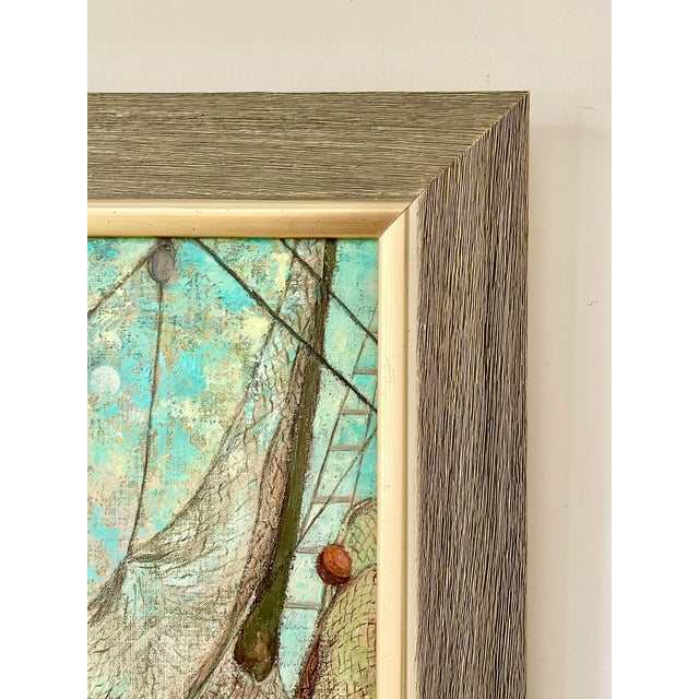 Fishing Nets by Listed, 20th C. American Artist, Elizabeth Saltonstall, Signed & Framed For Sale - Image 4 of 12