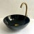 Black Black Round Ceramic Blacked Vanity Vessel Sink Basin, Brass Drain For Sale - Image 8 of 9