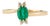 14k Yellow Gold Oval-Cut Natural Emerald & Diamond Promise Ring Size 4 For Sale