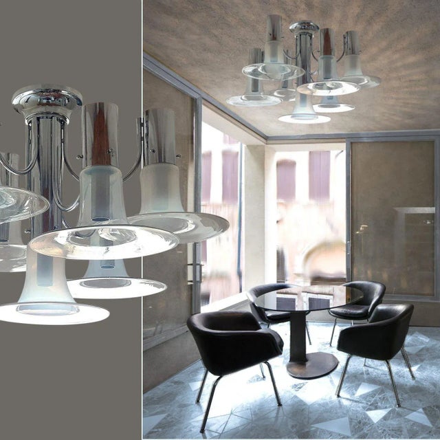 Mid-Century Modern Mid Century Modern Murano Glass Chandelier 1970s For Sale - Image 3 of 11