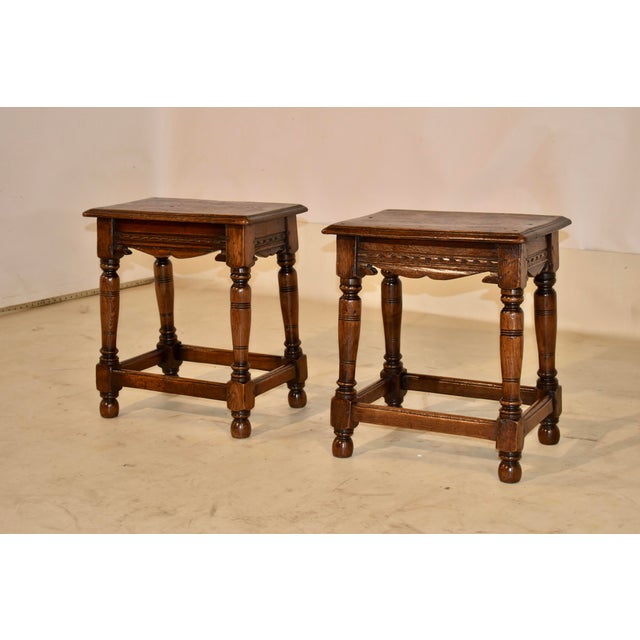 Pair of 19th Century Elm Joint Stools From England For Sale - Image 4 of 11