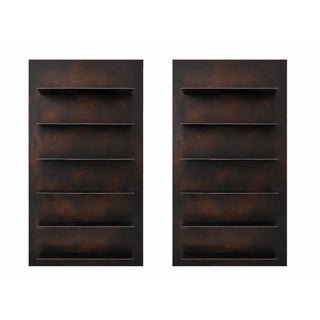 Pair of David Howell Design Face Fabricated Solid Steel Book Shelf Items, Attributed For Sale