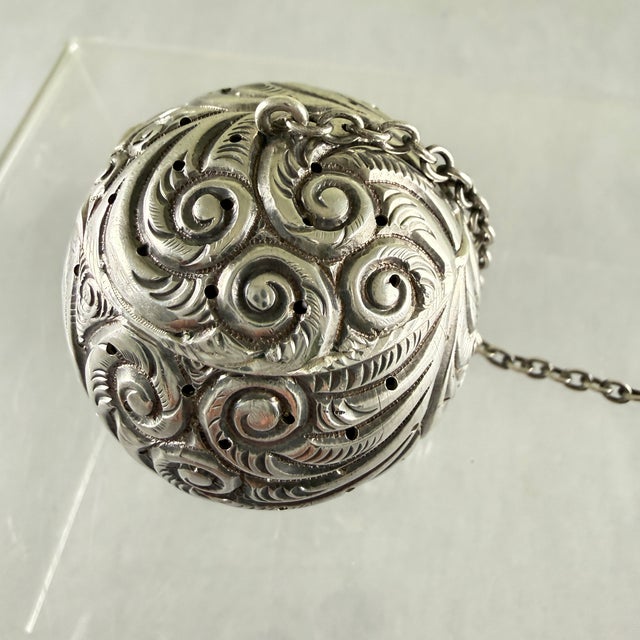 Silver 1900s Webster Estate Sterling Silver Tea Ball Infuser For Sale - Image 8 of 12