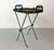 Hollywood Regency Vintage Maitland-Smith Metal, Woven Rattan & Glass Tray Table For Sale - Image 3 of 7