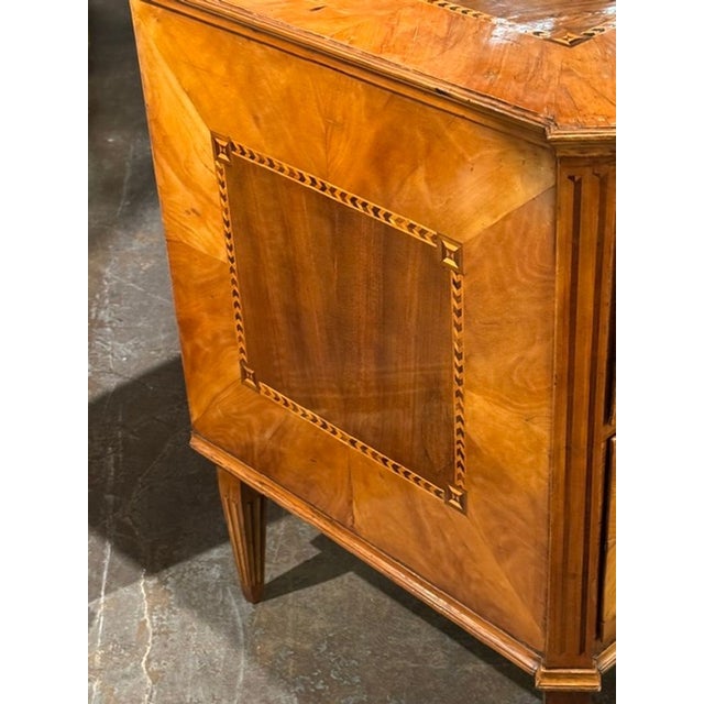 Wood 18th C. Italian Inlaid Walnut Commode For Sale - Image 7 of 7