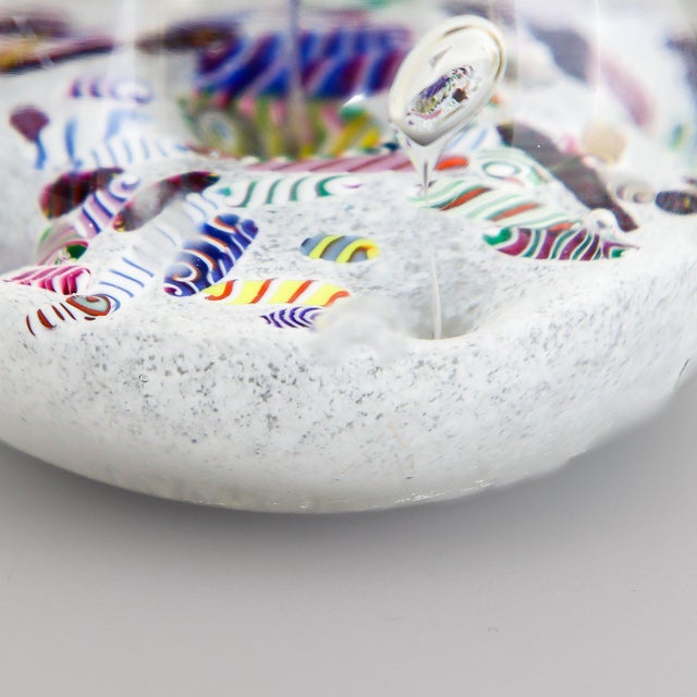 Paul Ysart Attributed Harlequin White Ground/Polychrome Twist Glass Paperweight For Sale - Image 14 of 15