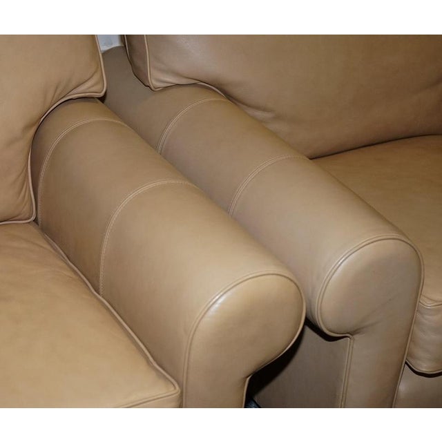 Animal Skin Latte Brown Leather Armchairs from Multiyork England, Set of 2 For Sale - Image 7 of 18