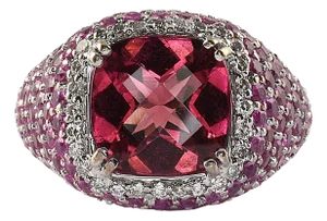 Estate Pink Tourmaline & Pink Sapphire Ring, Size 6.75