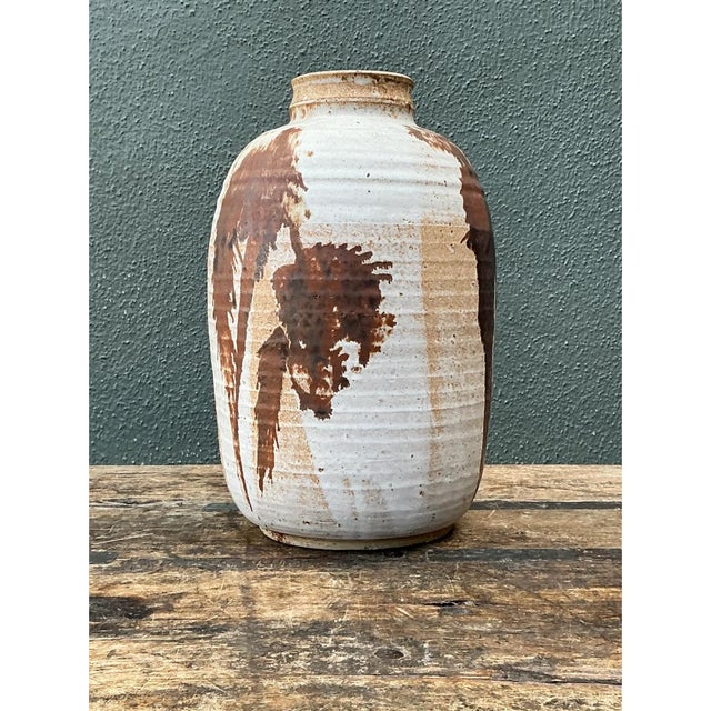 Late 20th Century Vintage Abstract Stoneware Vase For Sale - Image 5 of 12