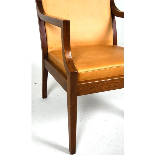 Mid 20th Century Pair Danish Modern Leather Armchairs For Sale - Image 9 of 10
