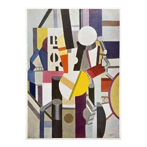 Fernard Leger Vintage 1948 Limited Edition French Fine Art Lithograph Print " Composition " 1920