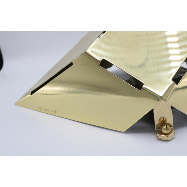 Gabriella Crespi 1970s Pair of Gabriella Crespi Brass Sconces For Sale - Image 4 of 5