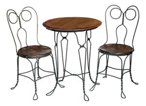 Antique Ice Cream Parlor Table & Chairs Set/3