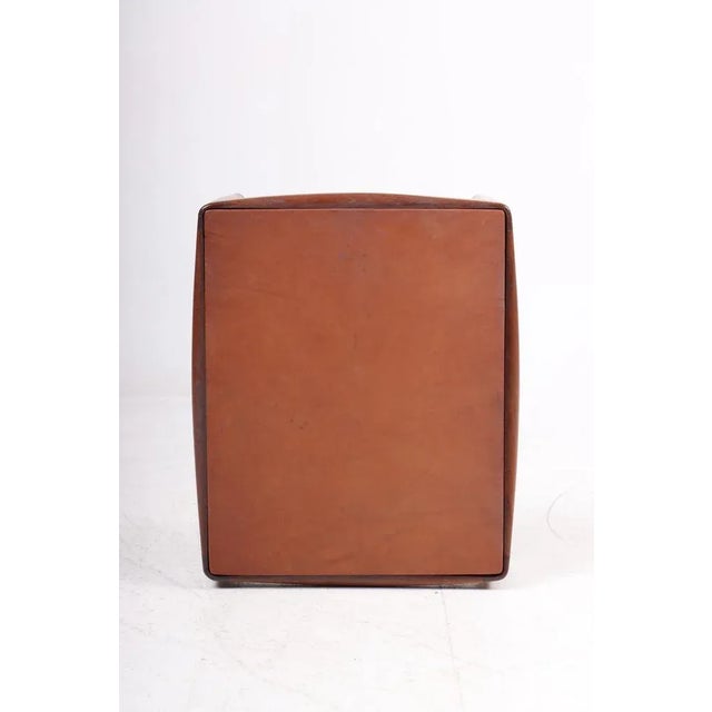 Side table in teak designed and leather by Ejner Larsen & Aksel Bender Madsen for Willy Beck Cabinet Makers Copenhagen....