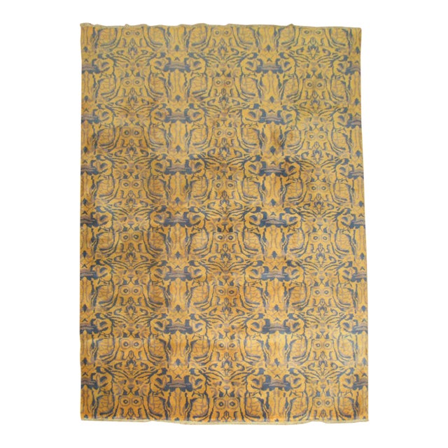 Mid 20th Century Orange Deco, 7' X 10'2'' For Sale