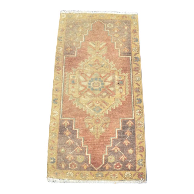 1960s Floral Anatolian Kurdish Rug For Sale
