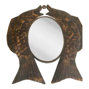 Maitland Smith Style Asian Koi Fish Metal Wall Mirror
