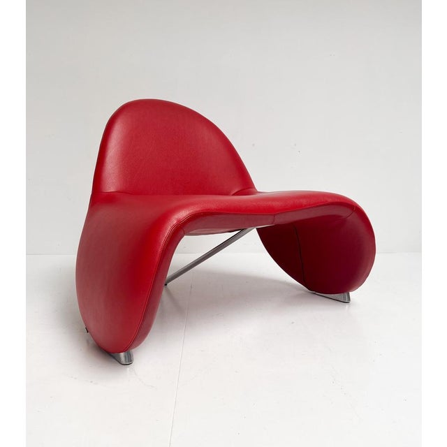 Red Sella Lounge Chair by Patrick Belli for Leolux, 2010s For Sale - Image 8 of 13