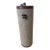 Late 20th Century Rustic Wine Bottle Case With Woven Fabric & Brown Stitched Trim, Cylindrical Wine Gift Box, Metal Ring Handle For Sale
