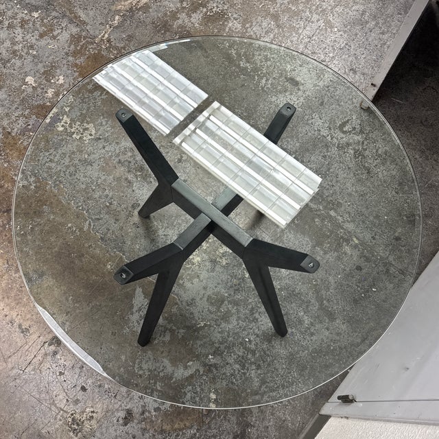 West Elm Jensen Round Glass Dining Table, 40 Inch For Sale In San Francisco - Image 6 of 12