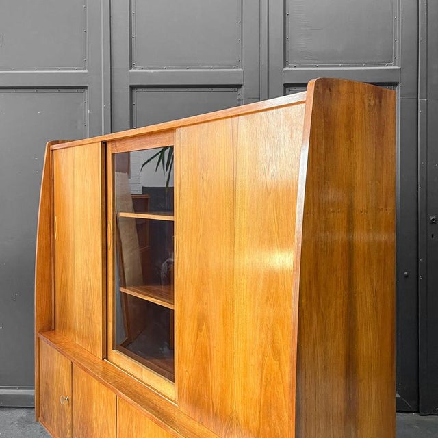 Wood Mid-Century Highboard with Display For Sale - Image 7 of 18
